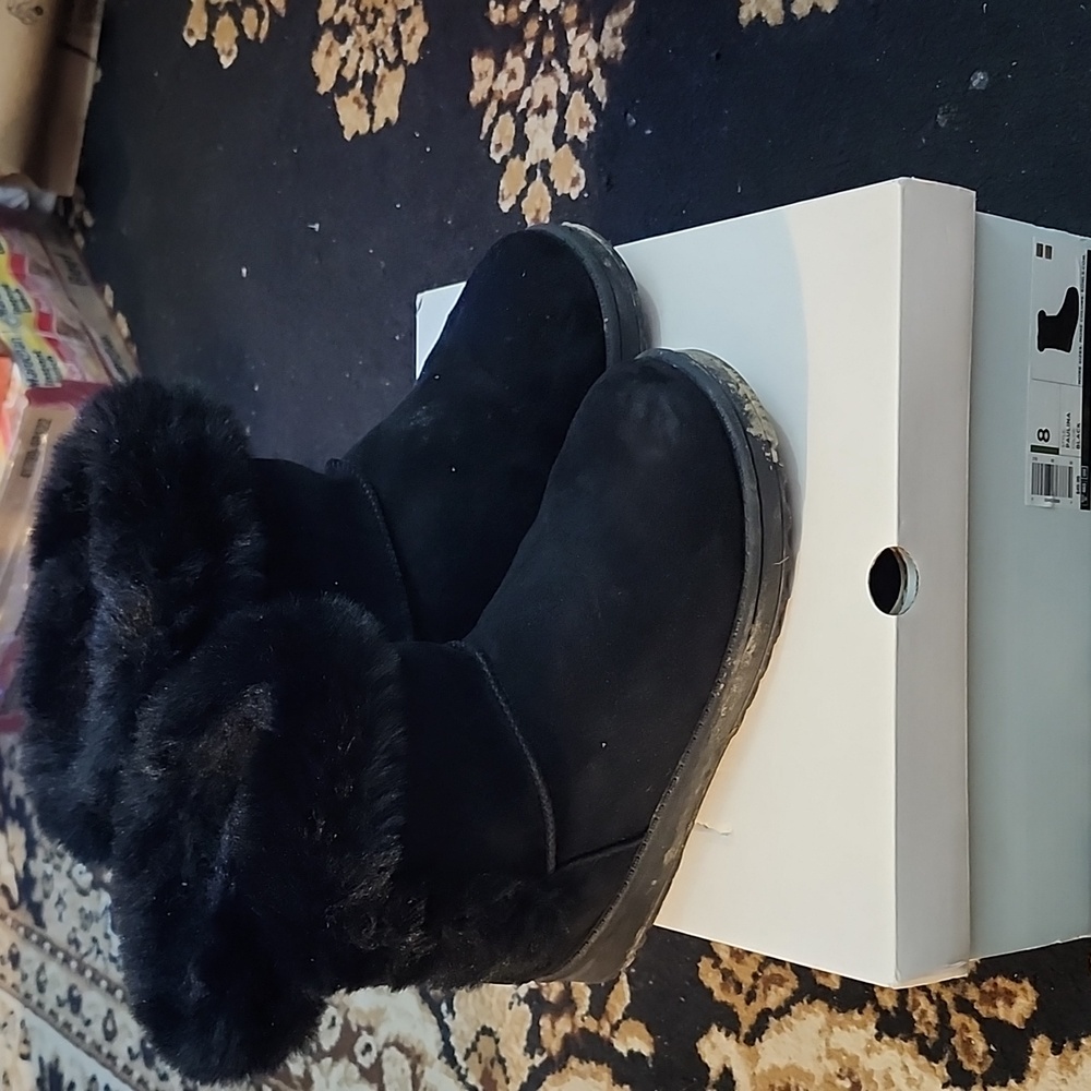 Women's Sonomo Paulina Black Fur-Lined Boots; 8M